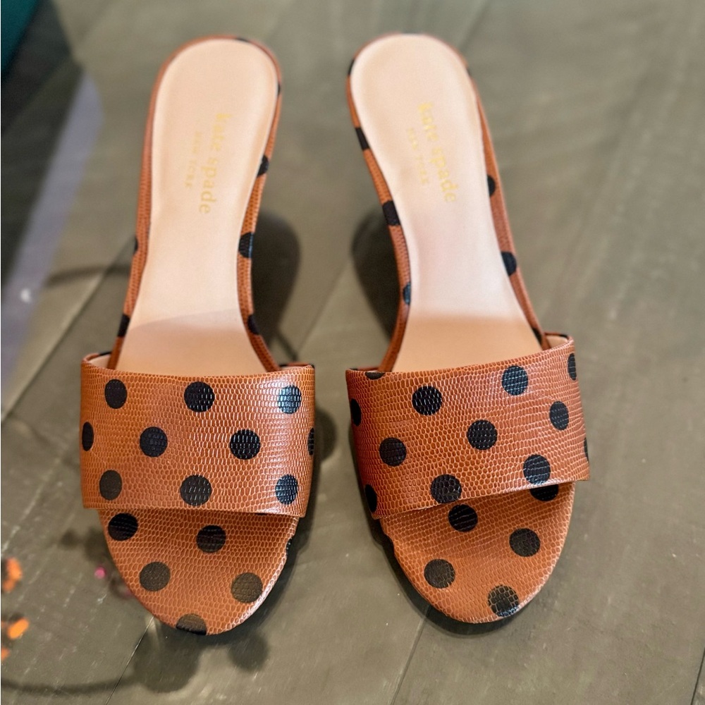 Kate Spade Brown Polka Dot Women's Slides